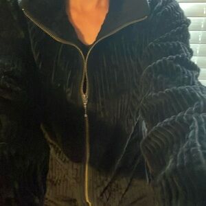 Woolrich black corduroy zip up . Size large